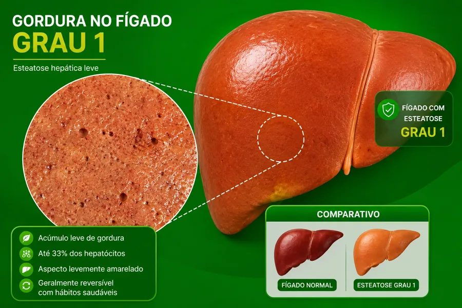 GRAU 1 — Esteatose hepática leve