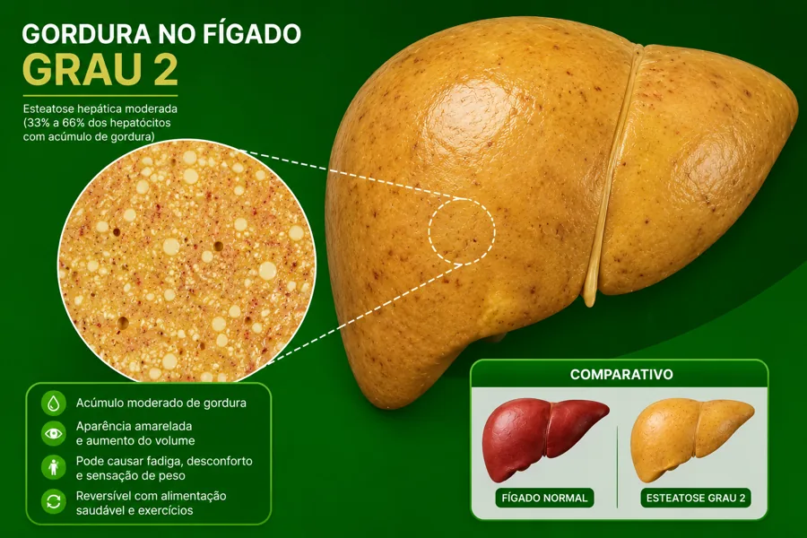 GRAU 2 — Esteatose hepática moderada